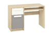 PONGO Biurko z szufladą i półkami do pokoju dziecięcego białe / szare / buk buk/biały/ciemny szary - zdjęcie 1