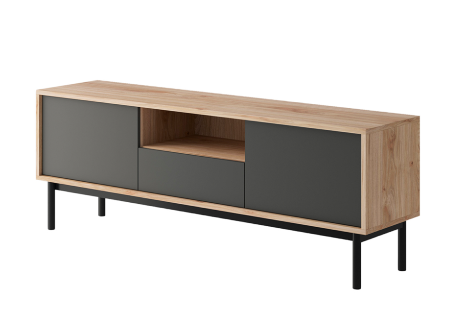 VARIA Szafka pod tv loft antracytowy/dąb - zdjęcie 0