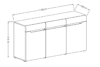HEKTOR Duża nowoczesna komoda 130 cm z półkami i szufladami biała biały połysk - zdjęcie 4