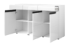 HEKTOR Duża nowoczesna komoda 130 cm z półkami i szufladami biała biały połysk - zdjęcie 3