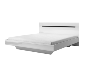 HEKTOR, https://konsimo.pl/kolekcja/hektor/ Nowoczesne łóżko 160 x 200 białe biały połysk - zdjęcie