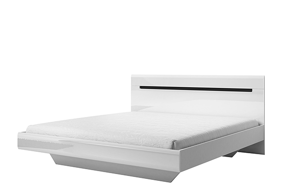 HEKTOR Nowoczesne łóżko 160 x 200 białe biały połysk - zdjęcie 0