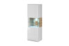 TOLEDO Nowoczesna witryna szklana wisząca biała  biały połysk/dąb san remo - zdjęcie 1