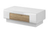 TOLEDO Nowoczesny stolik z szufladą biały  biały połysk/dąb san remo - zdjęcie 1