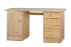TARDA Duże drewniane biurko z półkami i szufladami sosna naturalna - zdjęcie 1
