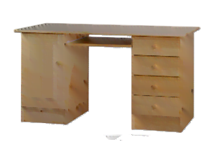 TARDA, https://konsimo.pl/kolekcja/tarda/ Duże drewniane biurko z półkami i szufladami sosna naturalna - zdjęcie