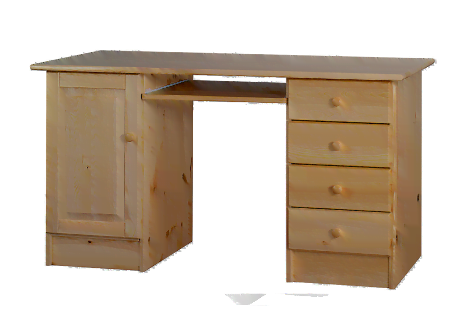 TARDA Duże drewniane biurko z półkami i szufladami sosna naturalna - zdjęcie 0