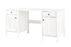 CUCULI Sosnowe duże biurko 150 cm z półkami i szufladami białe biały - zdjęcie 1