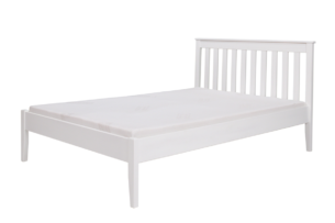 LUINO, https://konsimo.pl/kolekcja/luino/ Drewniana rama łóżka pojedyncza 90 x 200 biała biały - zdjęcie