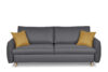 TUBI Rozkładana sofa 3 osobowa z dodatkowymi żółtymi poduszkami szara szary/żółty - zdjęcie 1