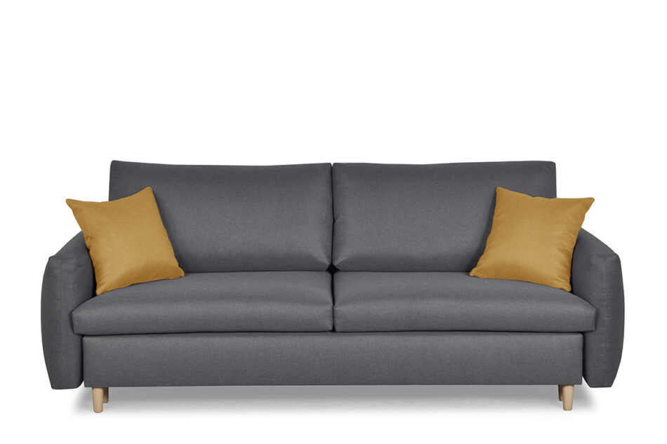 TUBI Rozkładana sofa 3 osobowa z dodatkowymi żółtymi poduszkami szara szary/żółty - zdjęcie 0