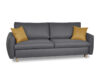 TUBI Rozkładana sofa 3 osobowa z dodatkowymi żółtymi poduszkami szara szary/żółty - zdjęcie 3