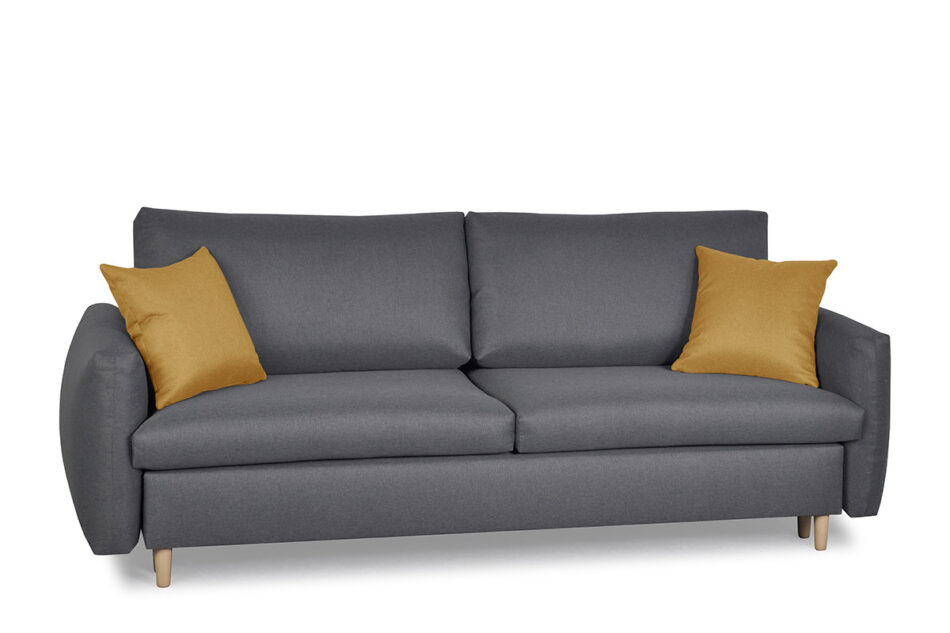 TUBI Rozkładana sofa 3 osobowa z dodatkowymi żółtymi poduszkami szara szary/żółty - zdjęcie 2