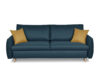 TUBI Rozkładana sofa 3 osobowa z dodatkowymi żółtymi poduszkami granatowa granatowy/żółty - zdjęcie 1