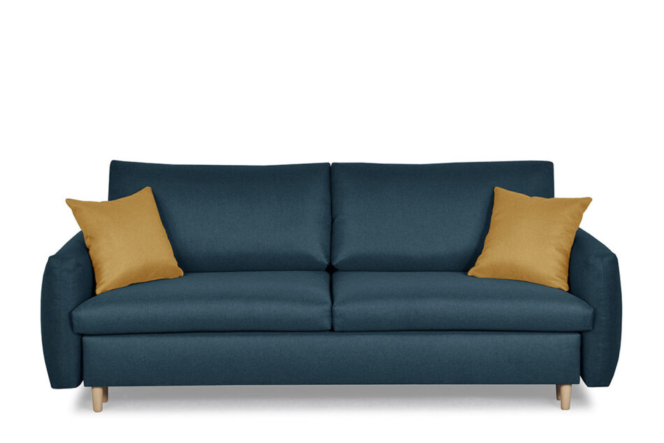 TUBI Rozkładana sofa 3 osobowa z dodatkowymi żółtymi poduszkami granatowa granatowy/żółty - zdjęcie 0