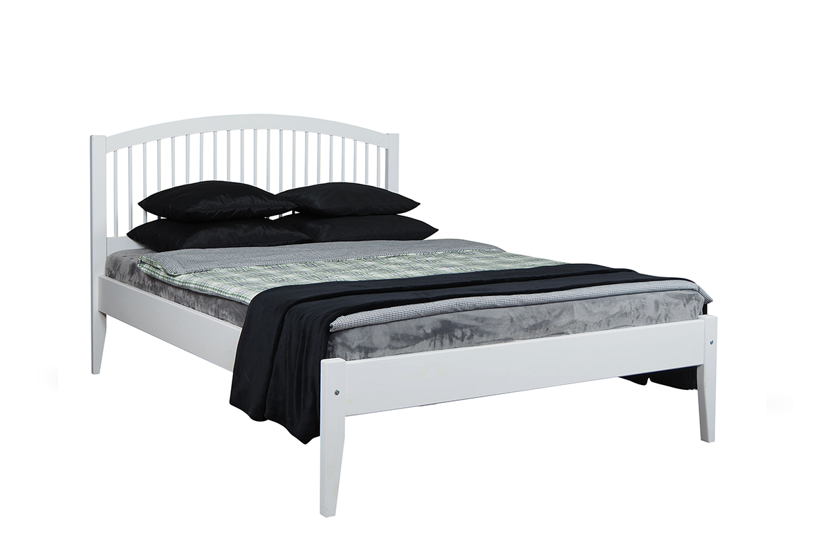 Rama łóżka z drewna sosnowego 140 x 200 biała
