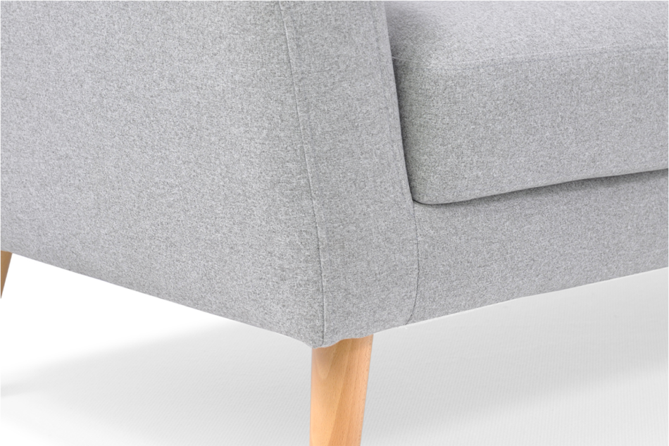 HAMPI Skandynawska sofa 2 osobowa na drewnianych nóżkach jasnoszara jasny szary - zdjęcie 5