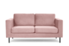 TOZZI Welurowa sofa 2 osobowa na metalowych nóżkach różowa różowy - zdjęcie 1