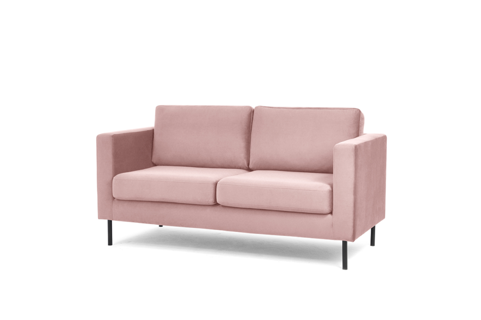 TOZZI Welurowa sofa 2 osobowa na metalowych nóżkach różowa różowy - zdjęcie 2