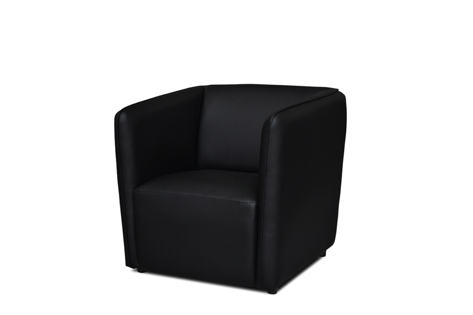UMBO Niski fotel ekoskóra czarny czarny - zdjęcie 1