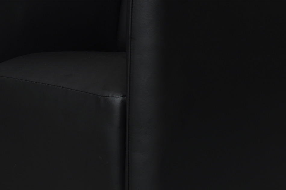 UMBO Niski fotel ekoskóra czarny czarny - zdjęcie 3