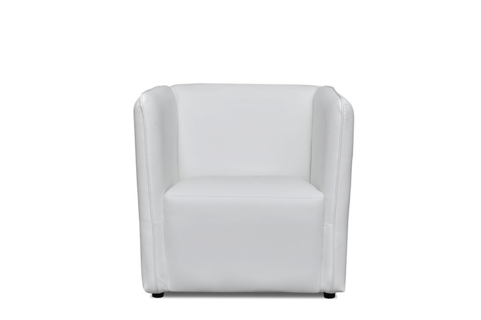 UMBO Niski fotel ekoskóra biały biały - zdjęcie 0
