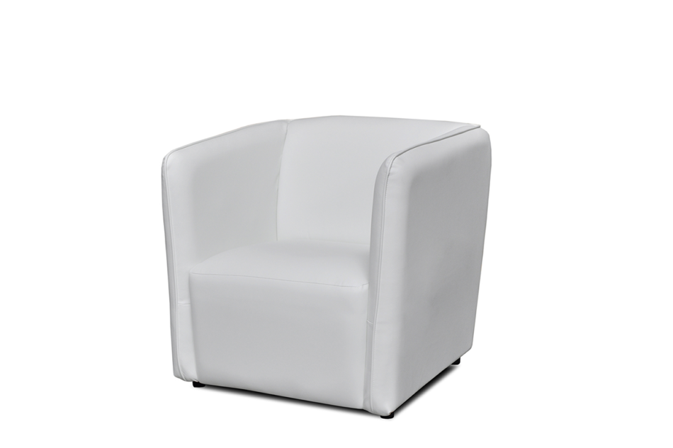 UMBO Niski fotel ekoskóra biały biały - zdjęcie 1