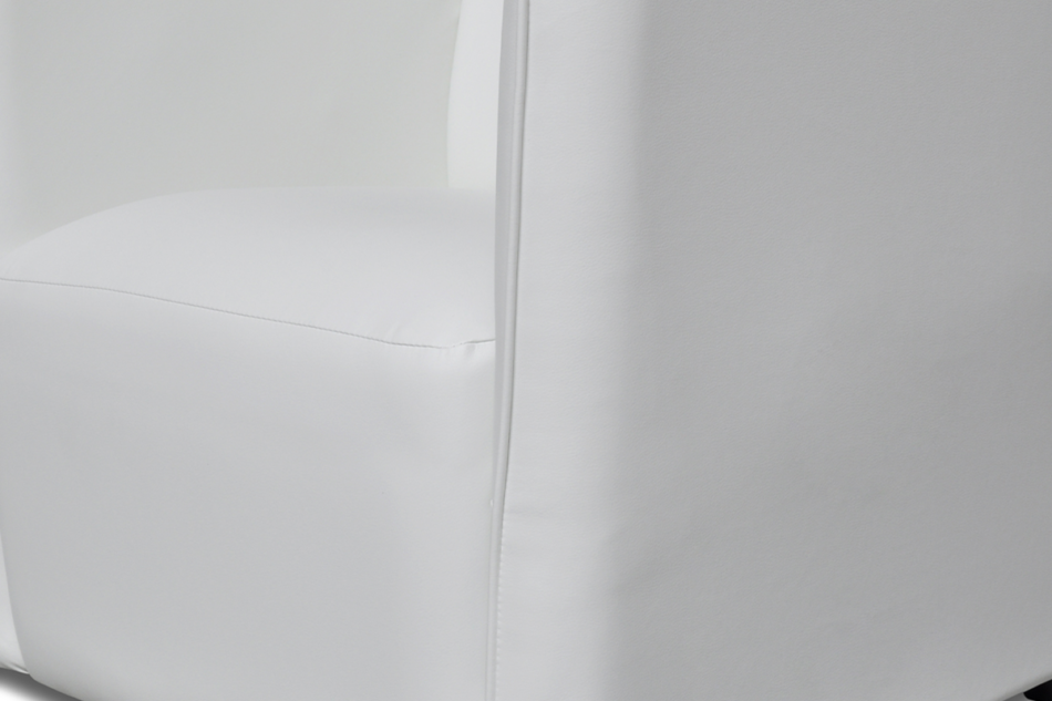 UMBO Niski fotel ekoskóra biały biały - zdjęcie 3