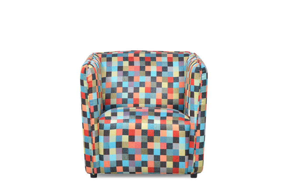UMBO Niski fotel tkanina kolorowy wzór wielokolorowy - zdjęcie