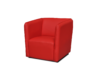 UMBO Niski fotel ekoskóra czerwony czerwony - zdjęcie 2