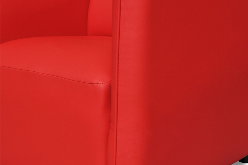 UMBO Niski fotel ekoskóra czerwony czerwony - zdjęcie 3