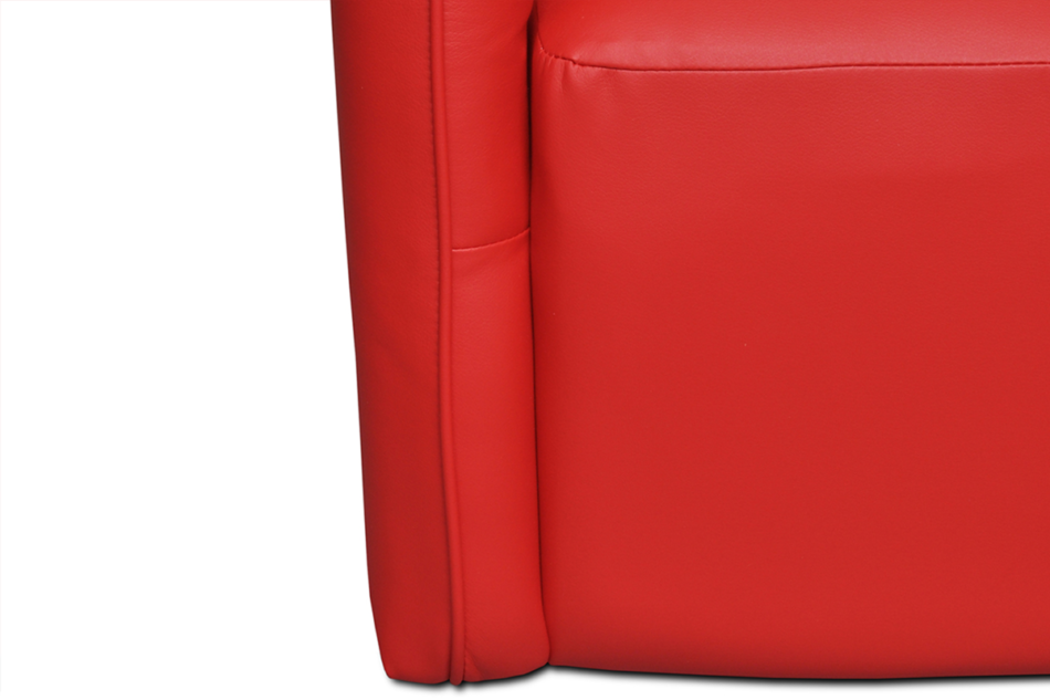 UMBO Niski fotel ekoskóra czerwony czerwony - zdjęcie 4
