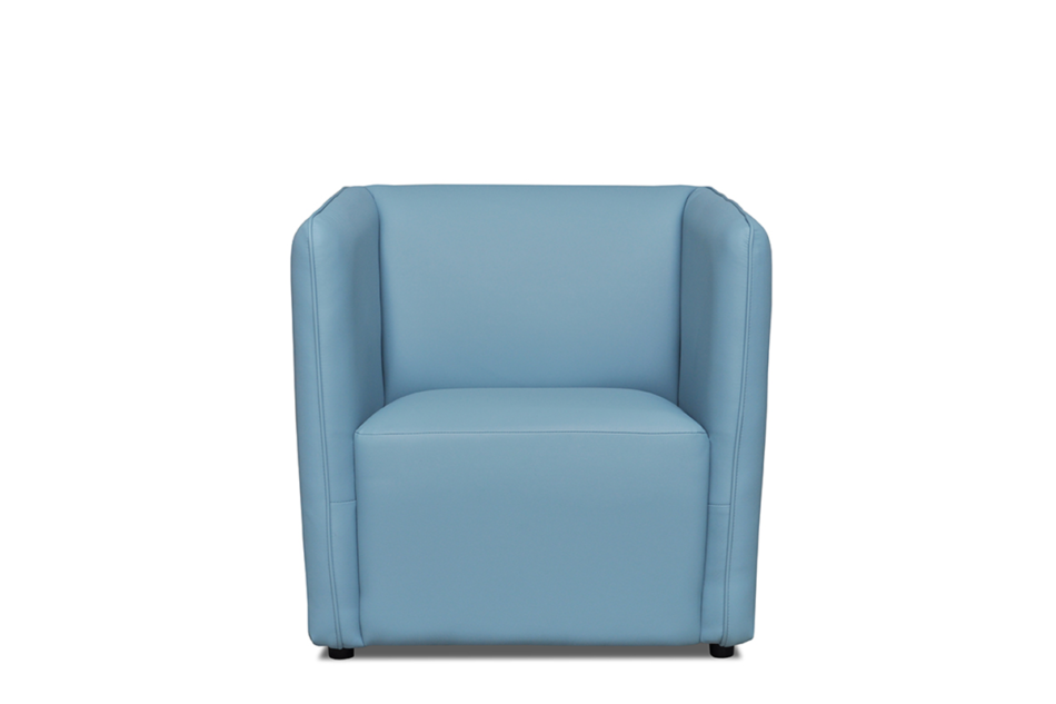 UMBO Niski fotel ekoskóra niebieski błękitny - zdjęcie 0