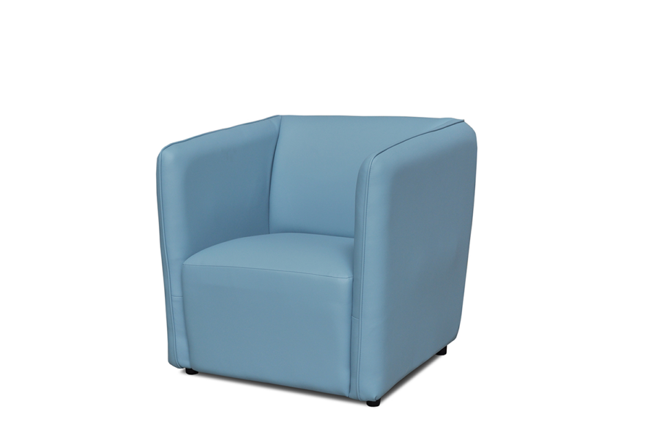 UMBO Niski fotel ekoskóra niebieski błękitny - zdjęcie 1