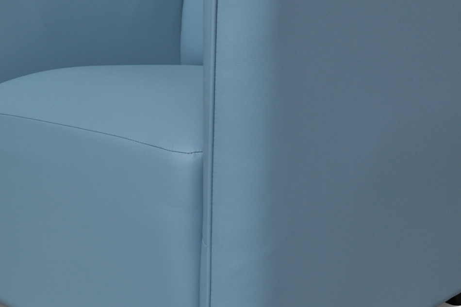 UMBO Niski fotel ekoskóra niebieski błękitny - zdjęcie 3