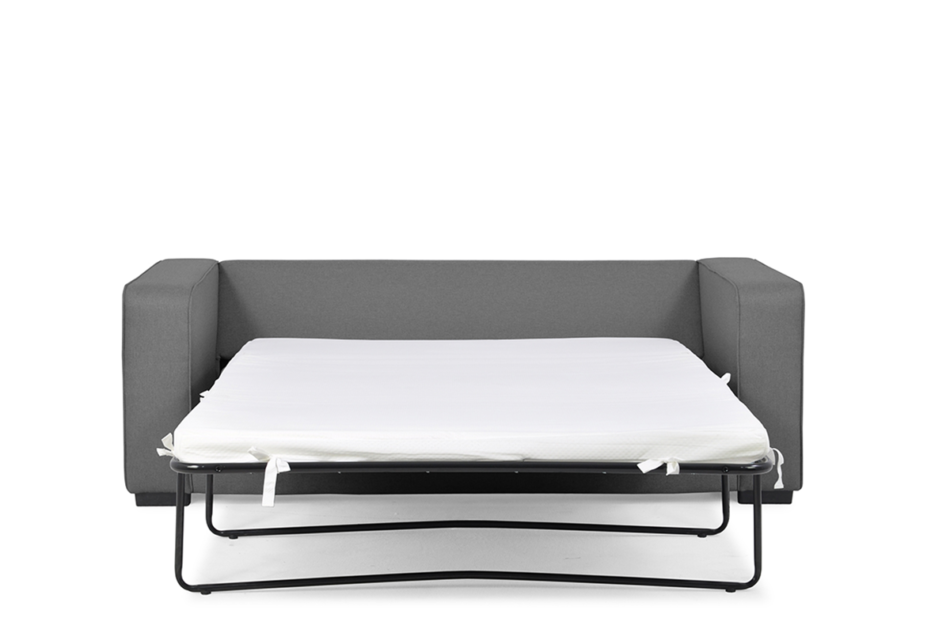BINTU Sofa z funkcją spania codziennego z materacem szara szary - zdjęcie 2