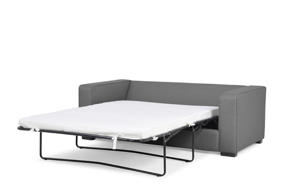 BINTU Sofa z funkcją spania codziennego z materacem szara szary - zdjęcie 3