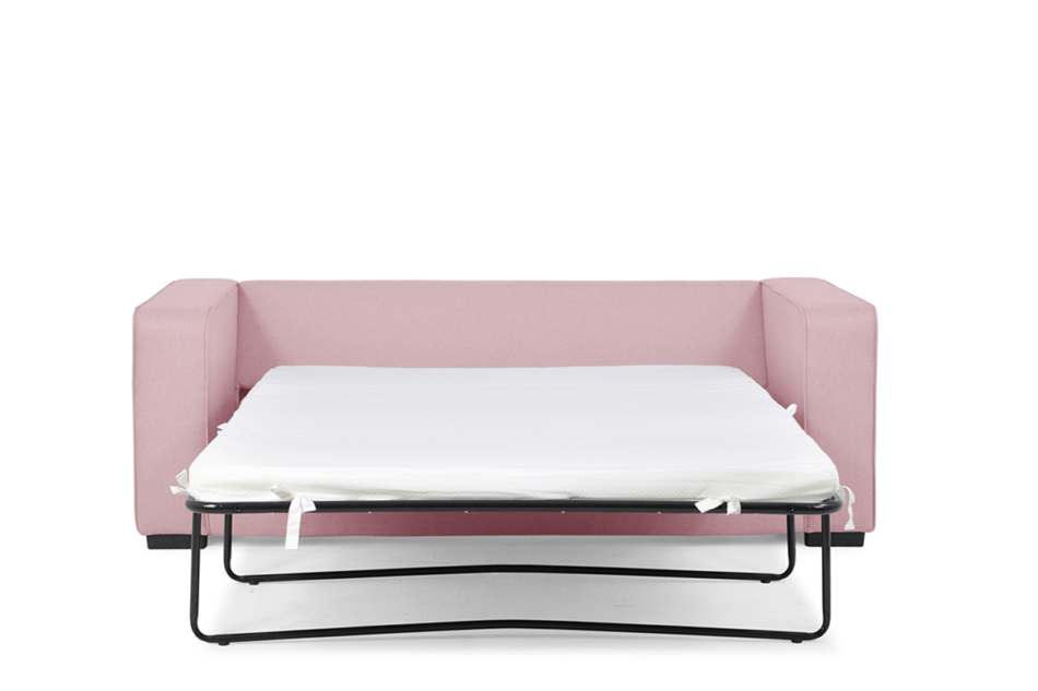 BINTU Sofa z funkcją spania codziennego z materacem różowa różowy - zdjęcie 2