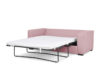 BINTU Sofa z funkcją spania codziennego z materacem różowa różowy - zdjęcie 4