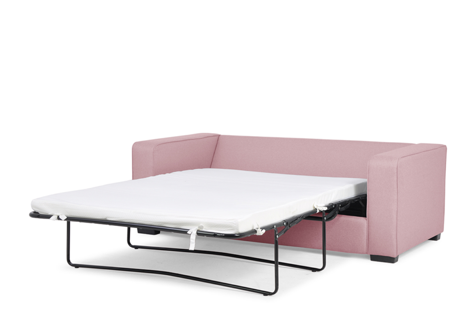BINTU Sofa z funkcją spania codziennego z materacem różowa różowy - zdjęcie 3
