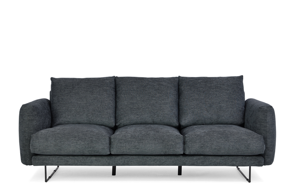 MINO Komfortowa sofa 3 osobowa do salonu na metalowym stelażu szary antracytowy - zdjęcie 0
