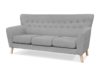 NEBRIS Skandynawska sofa na nóżkach 3 osobowa szara szary - zdjęcie 2