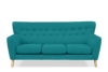 NEBRIS Skandynawska sofa na nóżkach 3 osobowa turkusowa turkusowy - zdjęcie 1