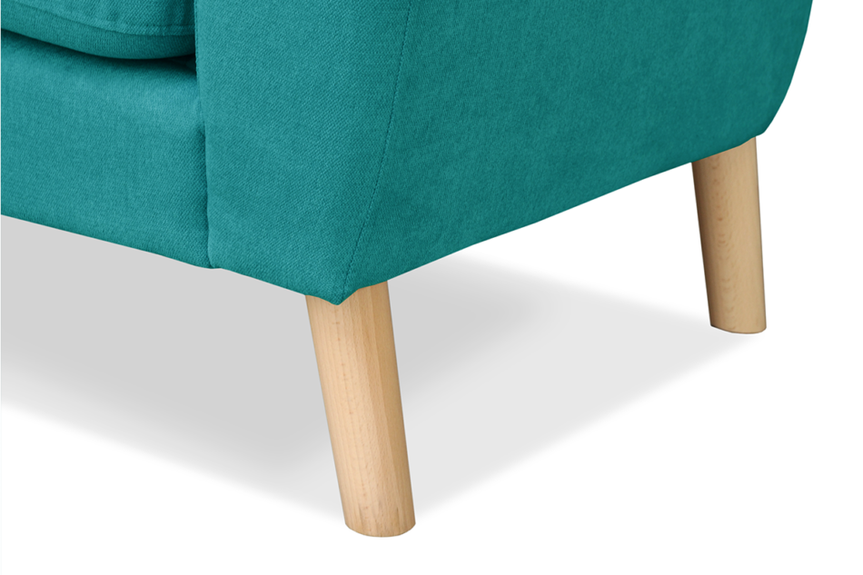 NEBRIS Skandynawska sofa na nóżkach 3 osobowa turkusowa turkusowy - zdjęcie 4