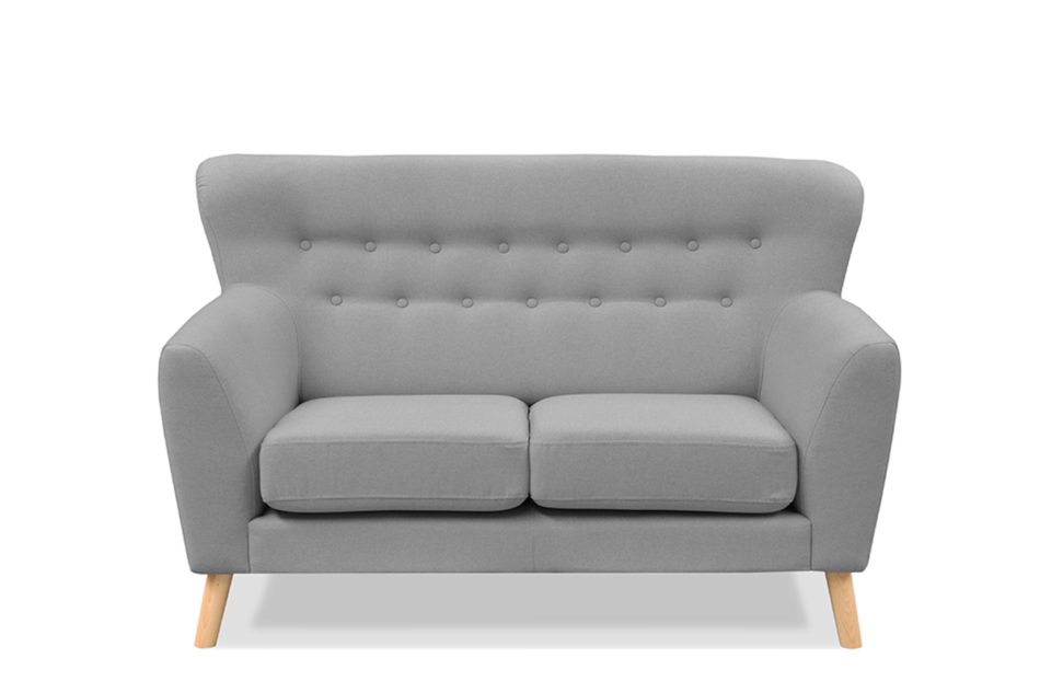 NEBRIS Skandynawska sofa na nóżkach dwuosobowa szara szary - zdjęcie 0