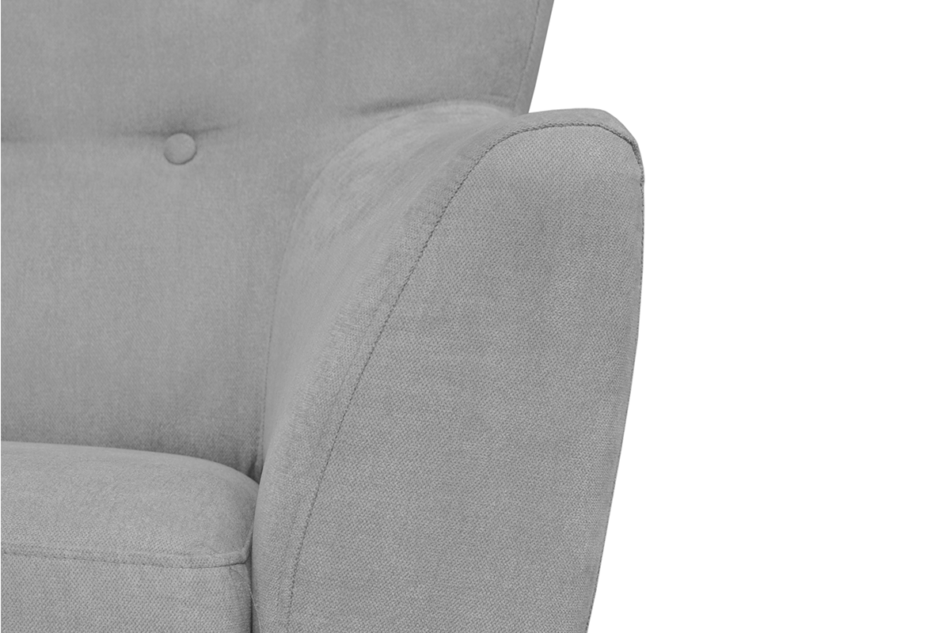 NEBRIS Skandynawski fotel na nóżkach szary szary - zdjęcie 2