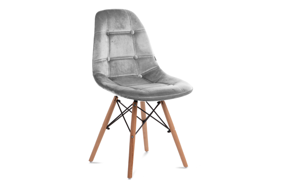 MICO Nowoczesne krzesło welurowe szare jasny szary - zdjęcie 0