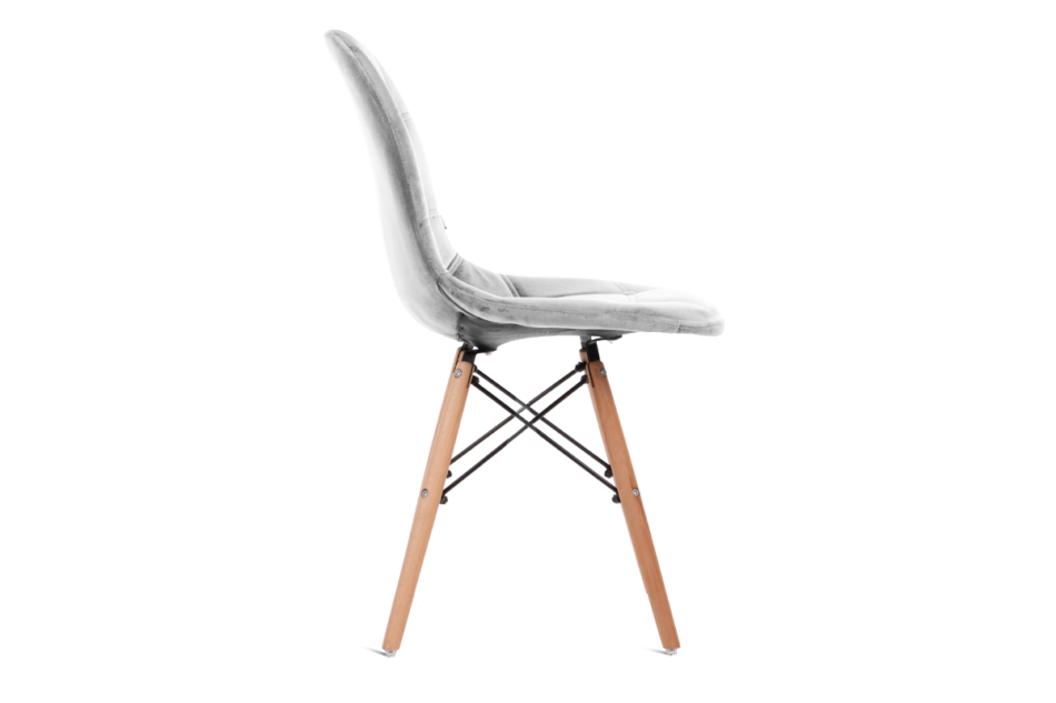 MICO Nowoczesne krzesło welurowe szare jasny szary - zdjęcie 2