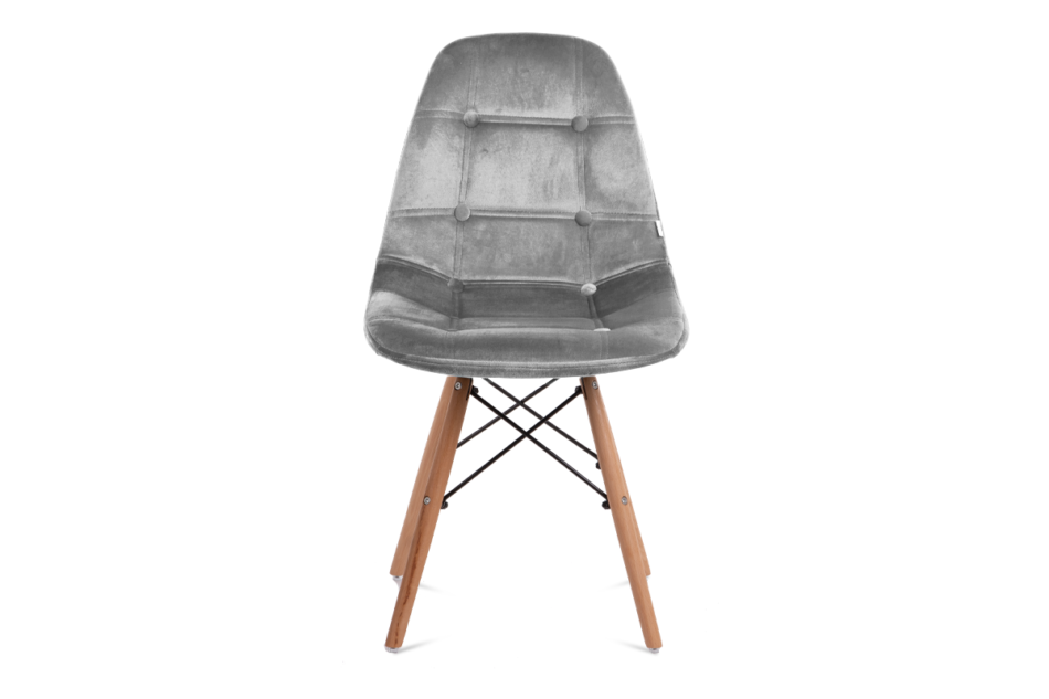 MICO Nowoczesne krzesło welurowe szare jasny szary - zdjęcie 1