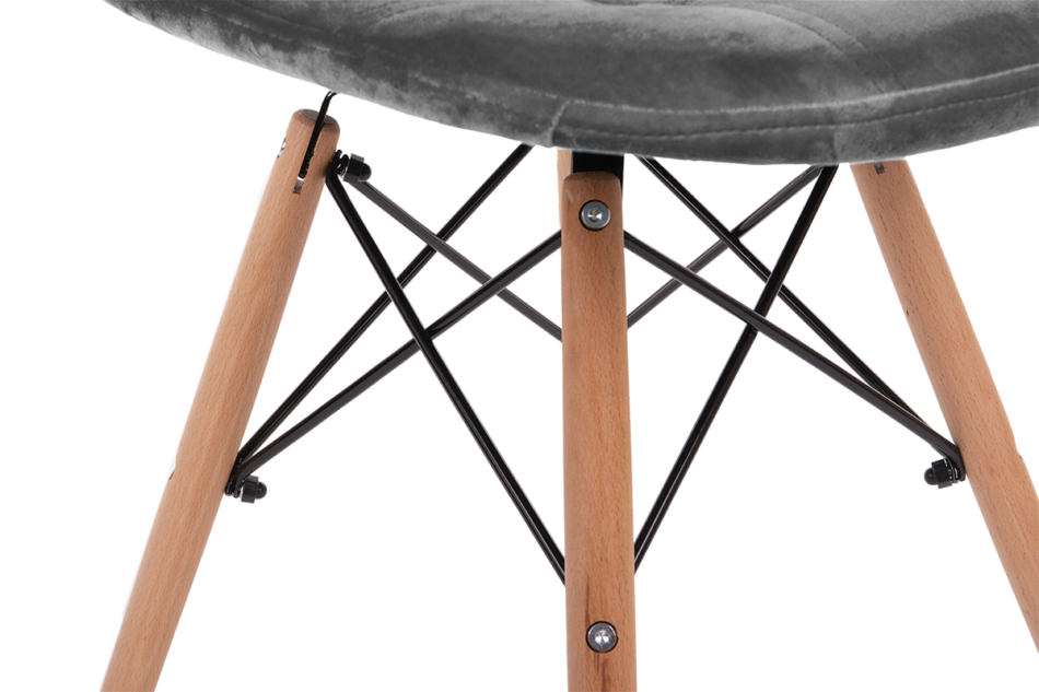 MICO Nowoczesne krzesło welurowe szare jasny szary - zdjęcie 6